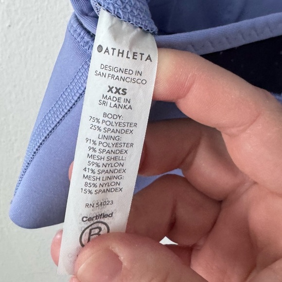 Athleta swim/athletic top navy blue and periwinkle Size XXS - Picture 6 of 6